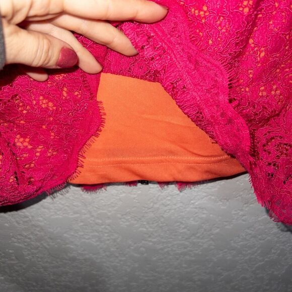 Adrianna Papell Pink Lace Mini Dress - Picture 4 of 8